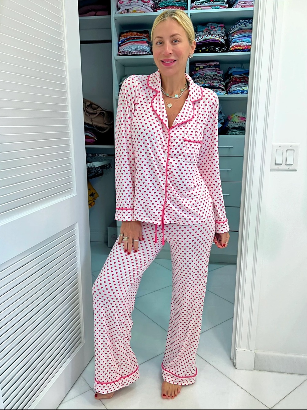 Jordann’s Jammies Women’s Pink Heart Print Pajama Set